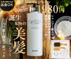 【USHIROクリームシャンプー】トリートメントいらず!うるおう泥パックシャンプー